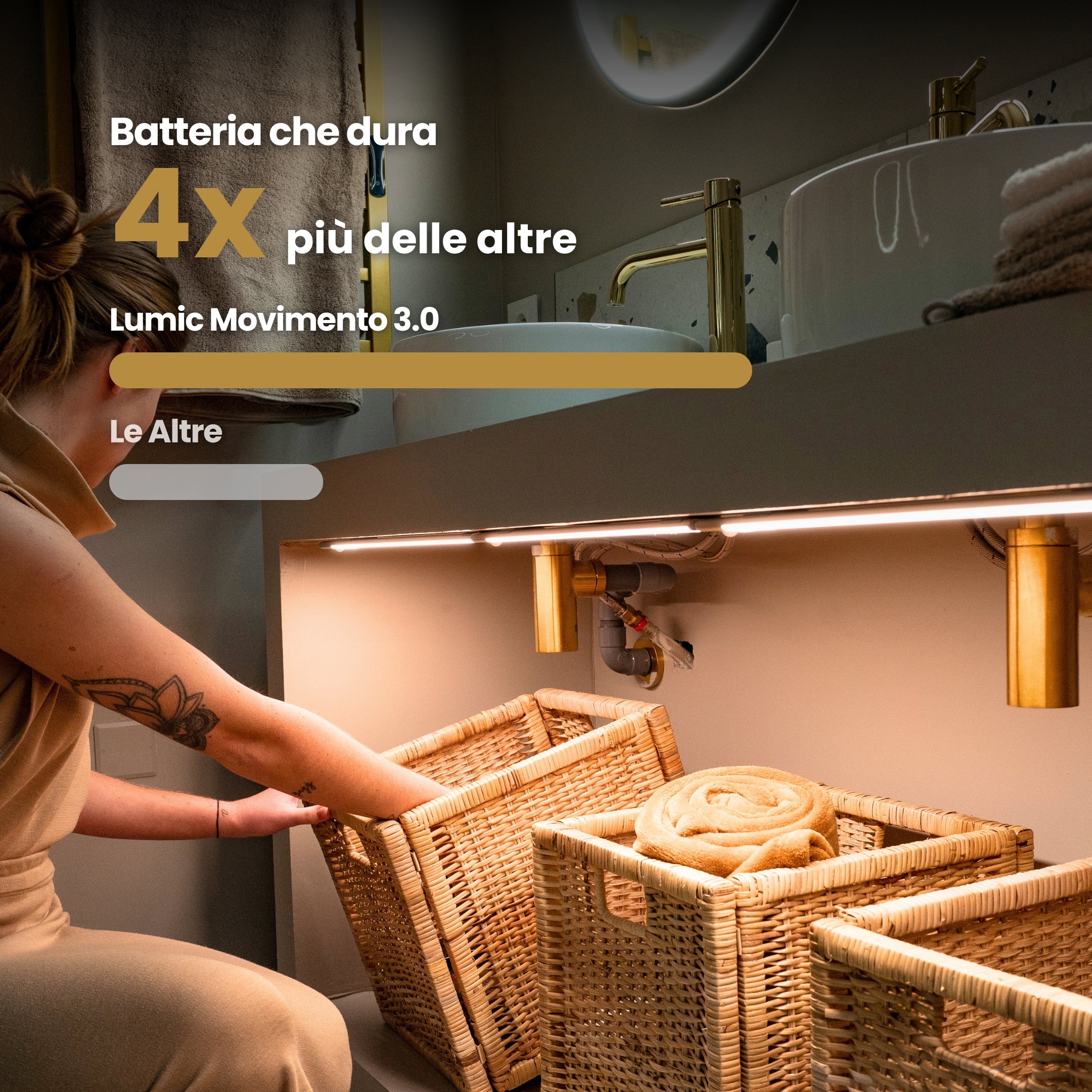 Movimento 3.0™  | Barra LED senza fili con sensore di movimento